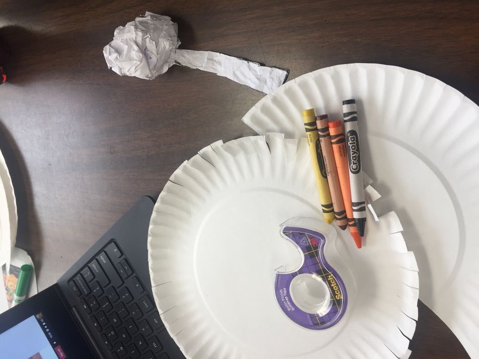 You will tape it all together after it's all colored and cut