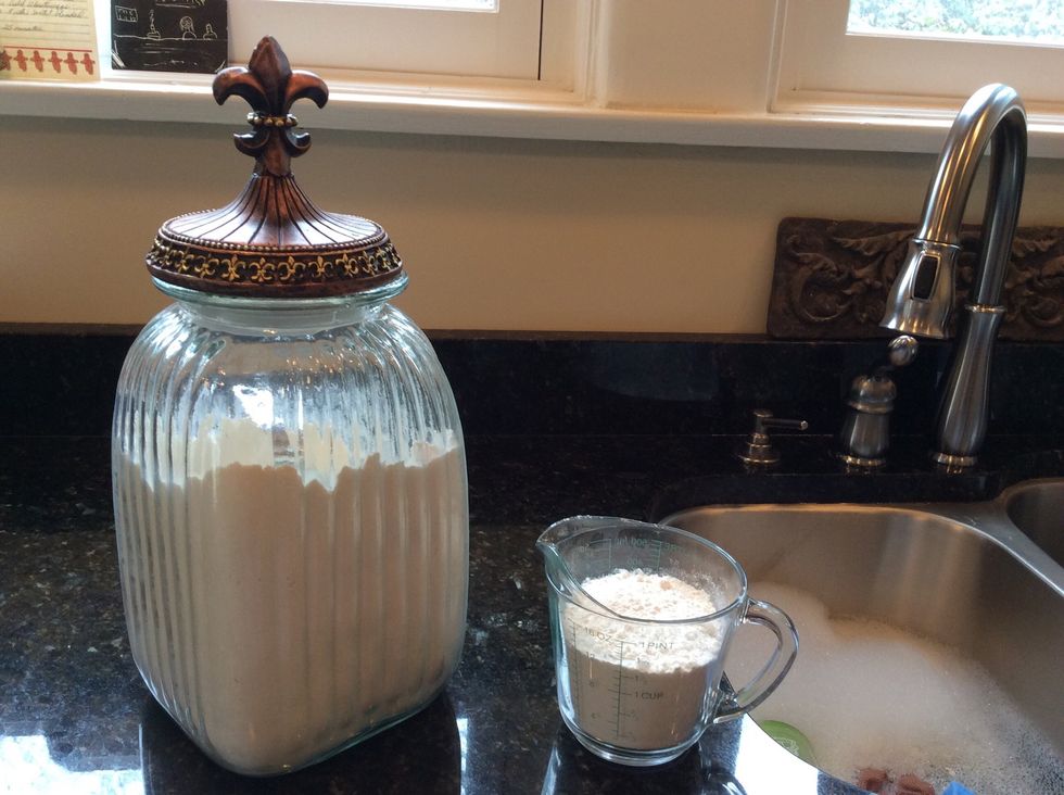 You will then add 1 1/2 cups of all purpose white flower.
