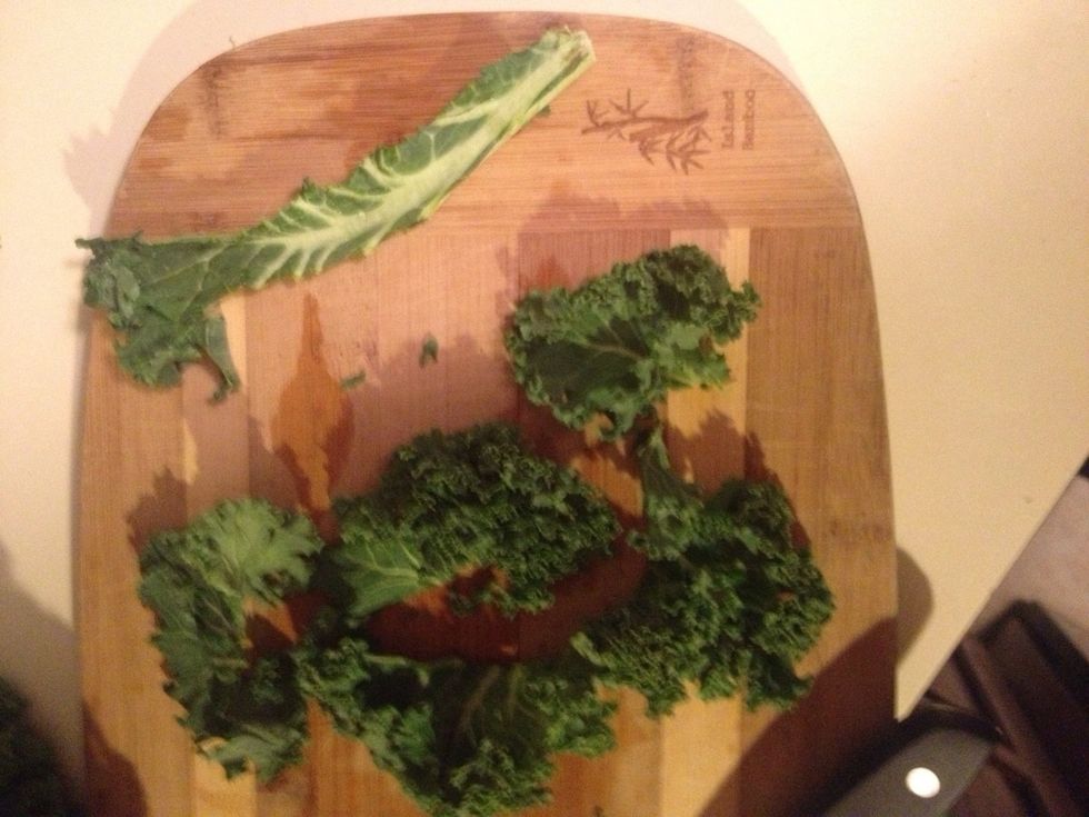 You will then have two long strips of kale