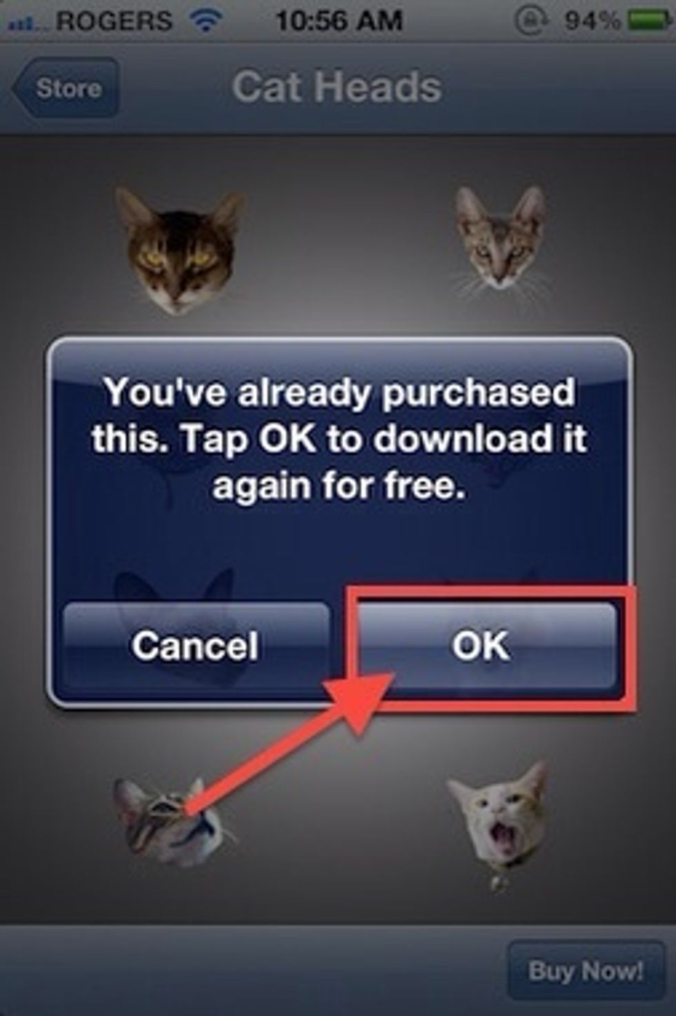 You won't see this message unless you have already purchased this set of cats.