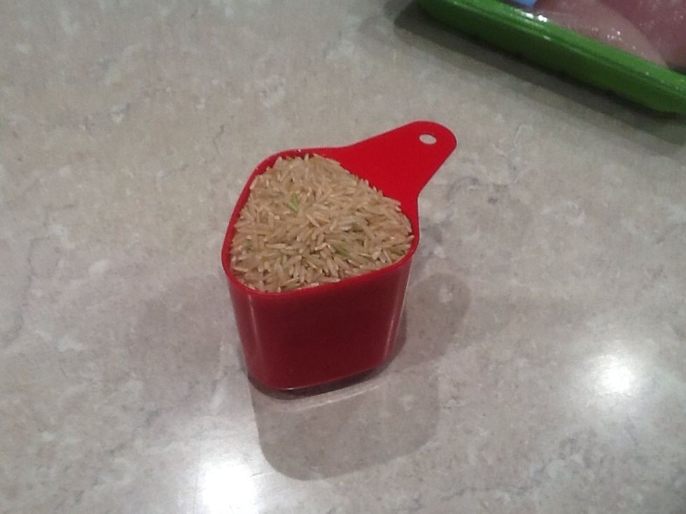 You would want one cup of brown rice.