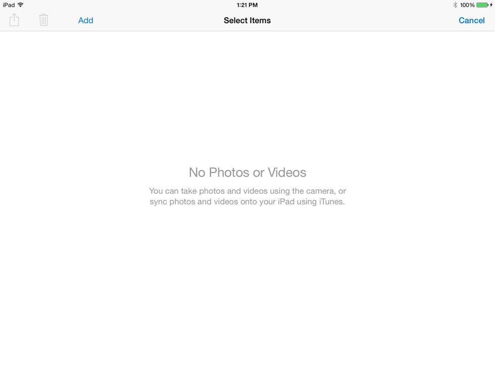 Your album is empty now but click Edit on the top right. Then click Add, and start choosing photos to add to the album.
