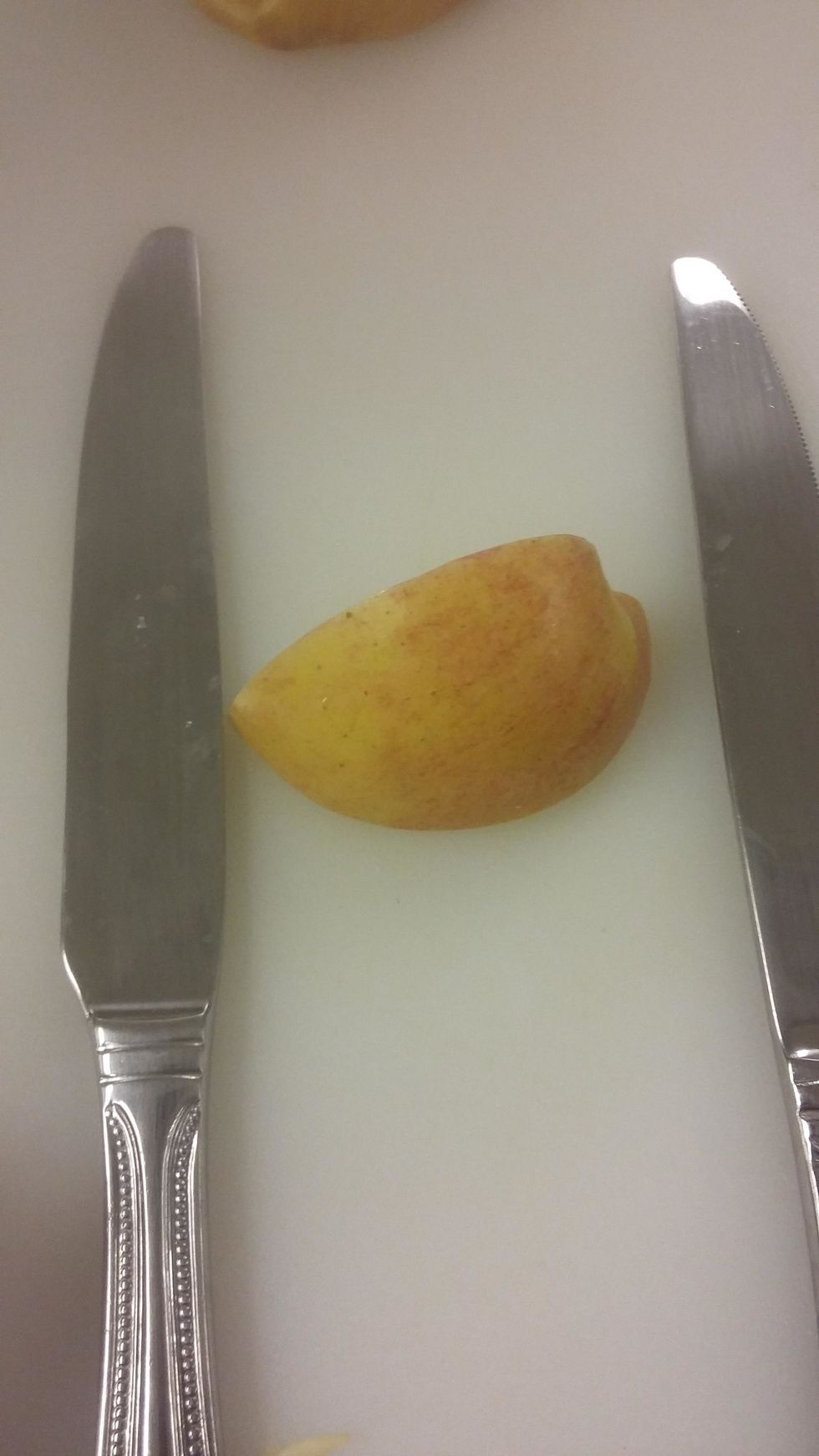 Your apple should now look like this, continue step 4 and 6 until you get a small wing