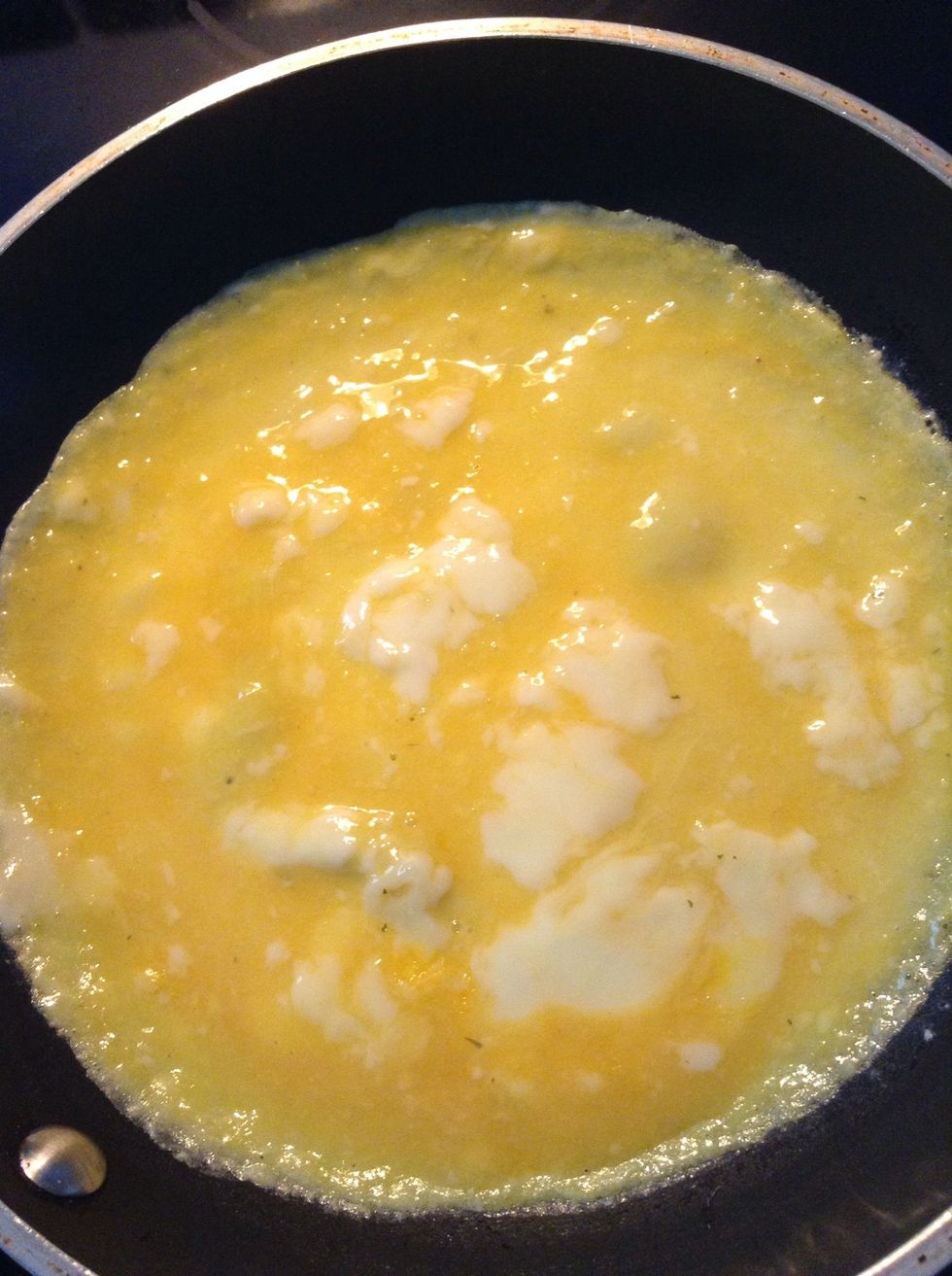 Your are ready for the next step when your egg is just a tiny bit runny like how it shows in my photo.