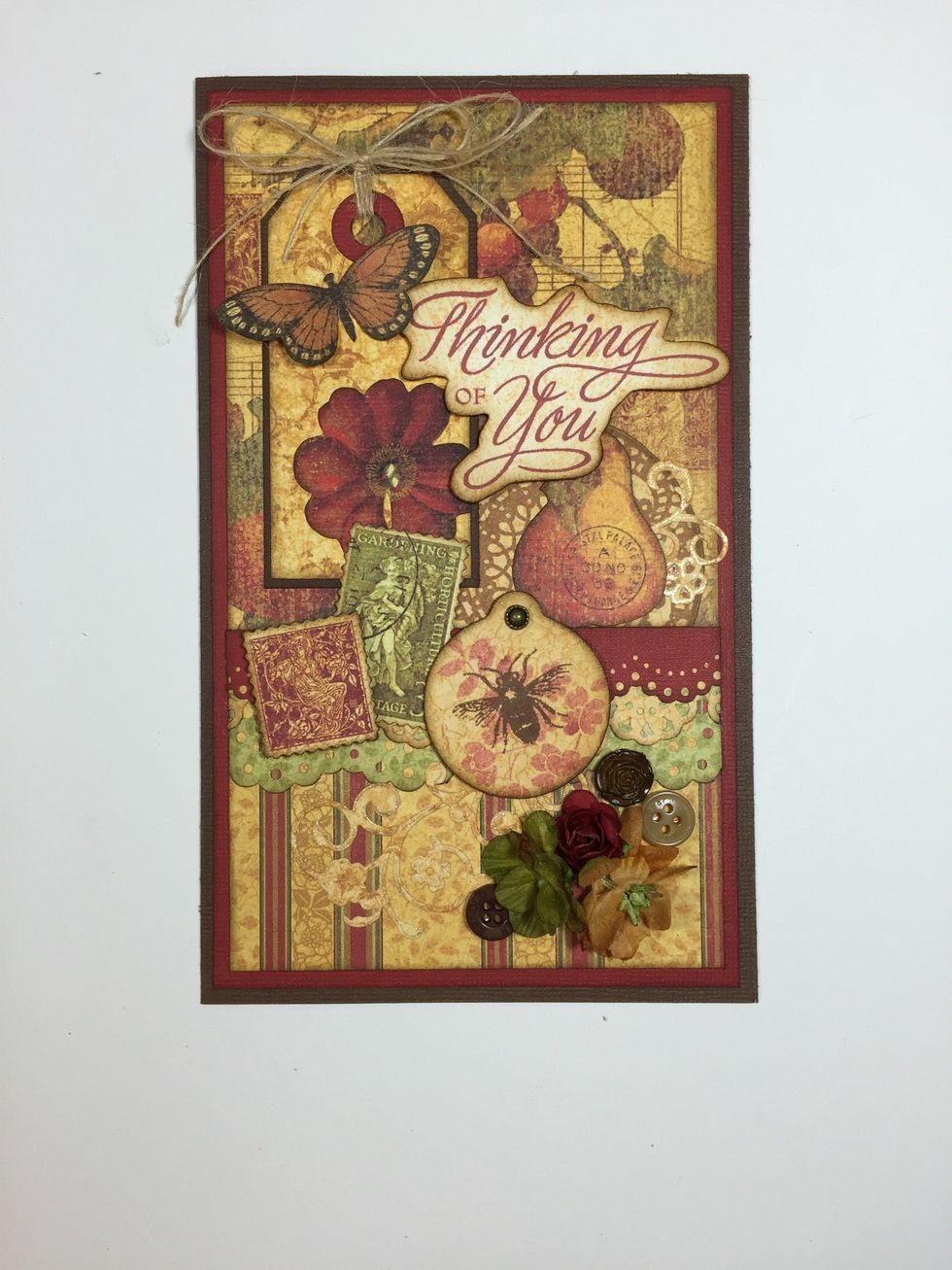 Your card front is complete! I suggest using a 6" x 9" bubble mailer for a card like this. It will require some extra postage, but your beautiful card will be well-protected & delivered safely.