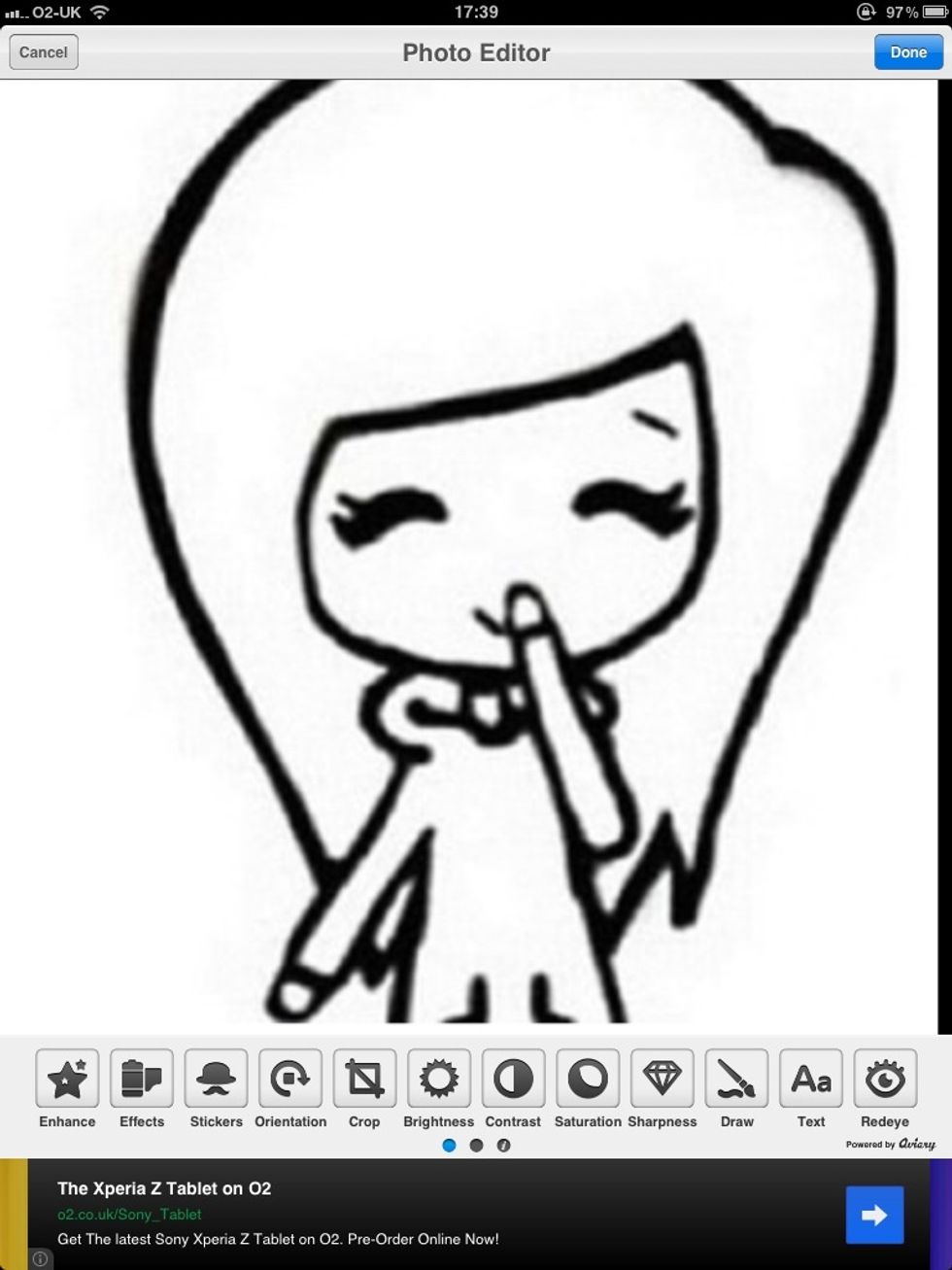 Your chibi will pop up here. At the bottom of the app screen. Sorry you can't see it on here. At the bottom it says draw. Press that.