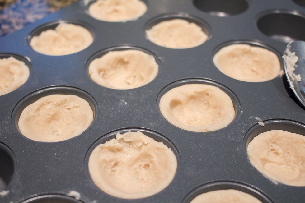 Your cupcake tray is now ready to go in the oven!