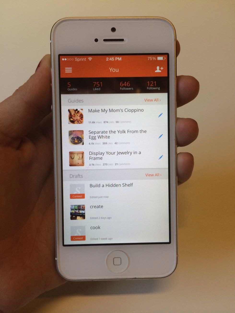 Your draft can be found on your profile and will have a ribbon that says "Contest" as a reminder.
