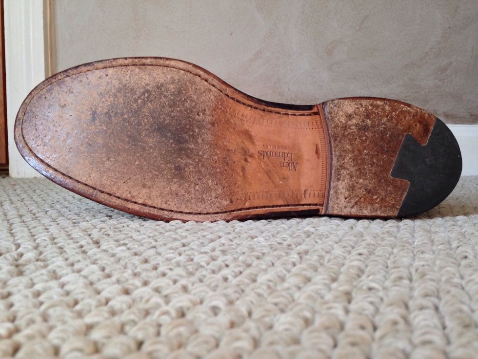 Your dress shoes probably look just like this. Nice leather sole pot-marked by daily walking.