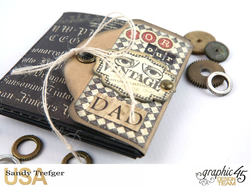 Your Father's Day Mini Album created with Graphic 45 Communique Deluxe Collector's Edition is done and ready for you to add photos.