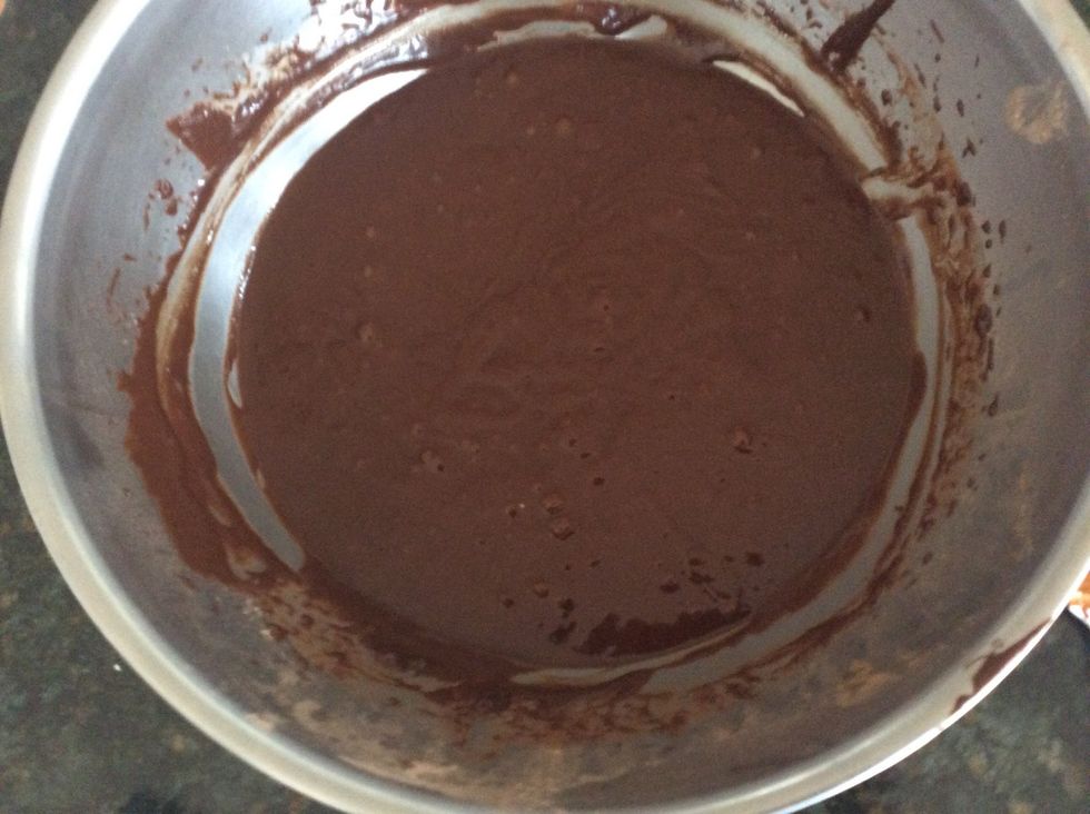 Your final mixture in the bowl should be smooth and should have a dark brown lol to it.