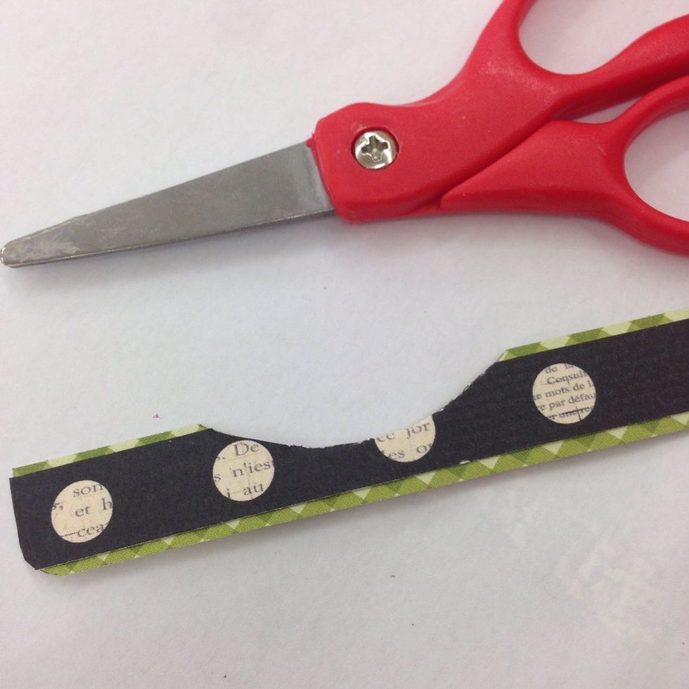 Your finished strip will look like this. Add double sided adhesive to the back, then adhere to the edges of the door hanger.
