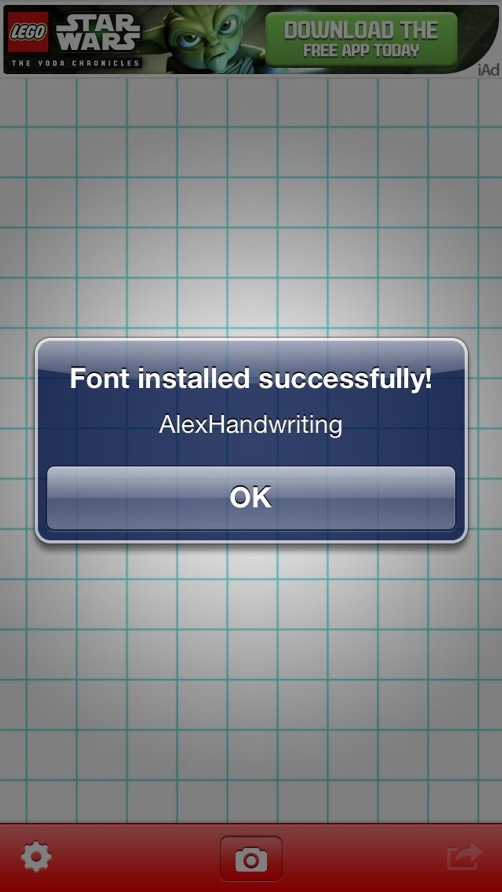 Your font will have been successfully installed.