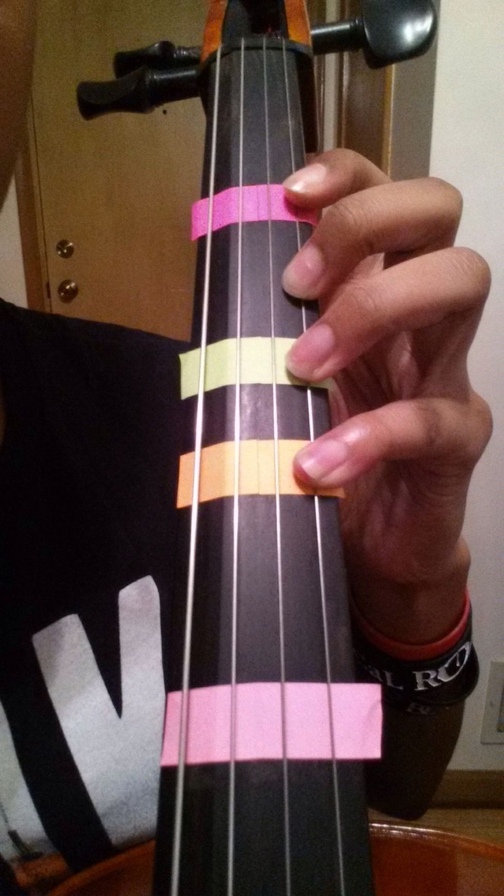 Your fourth finger should go on "D."