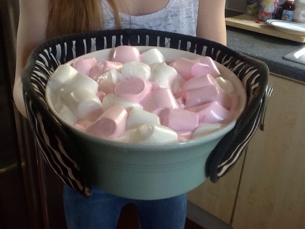Your marshmallows should have expanded and now look like this.