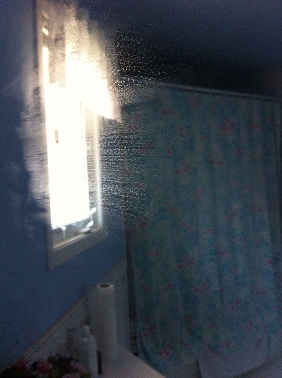 Your mirror will end up looking like this! A bit streaky! But don't worry, at this point, it is supposed to :)