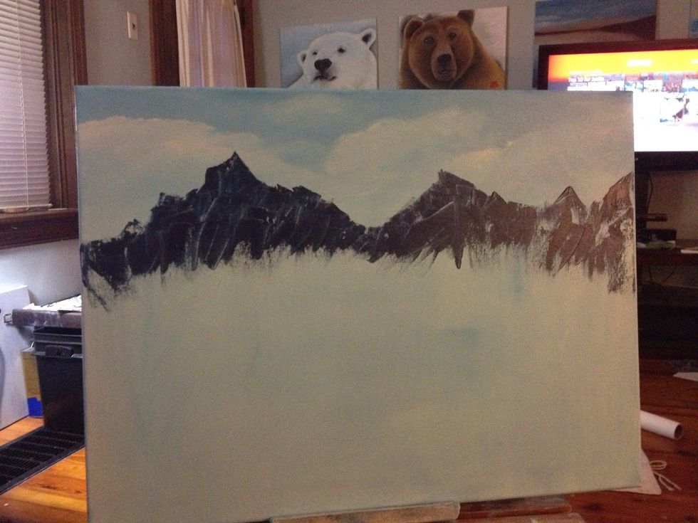 Your mountain range should be knifed in like so. Now, for your fingers!