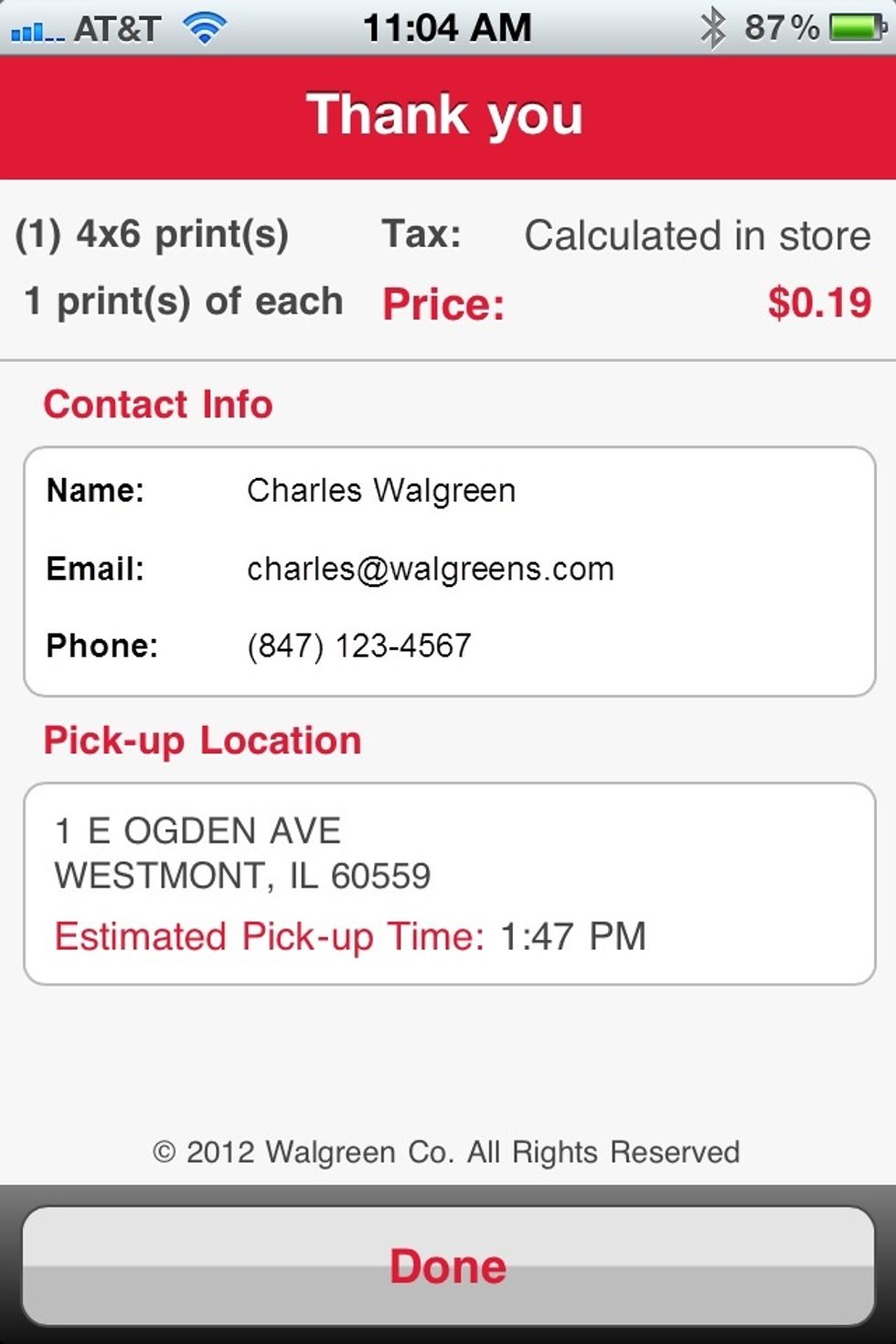 Your order is submitted. An email notification will be sent once your order is ready for pickup.