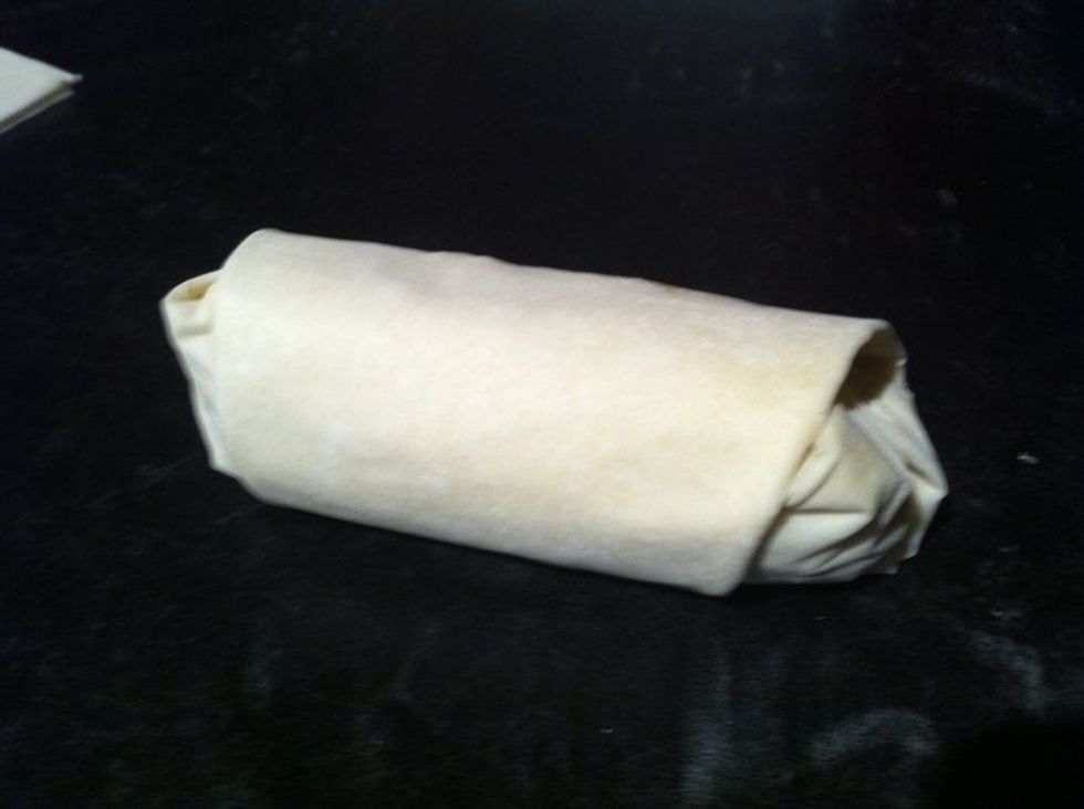 Your roll should now look like this. If it doesn't then try again. Trust me you get better with practice. Note: even though it's rolled, you still have to handle with care or else they'll break.