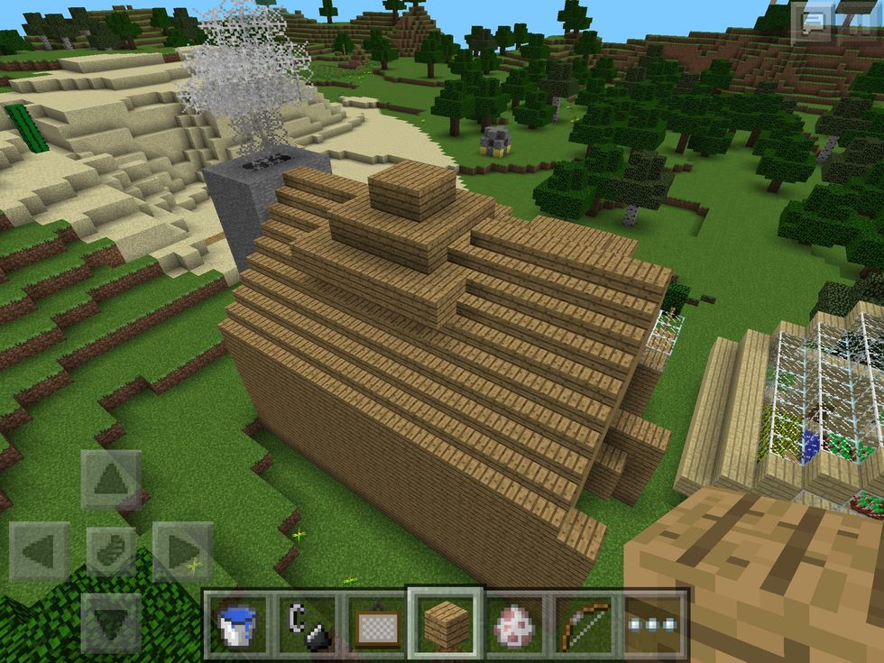 your roof should look like this. Make sure to put the tiny roof in the Center like I did.