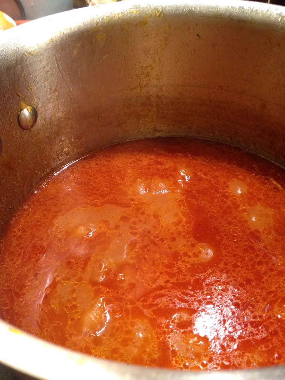 Your sauce its pretty much reduce by now.