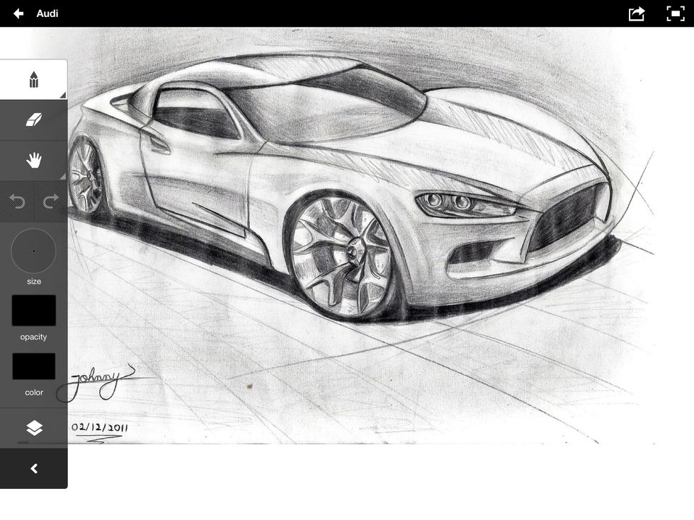 Your screen should show the photo get a black marker and start drawing the picture