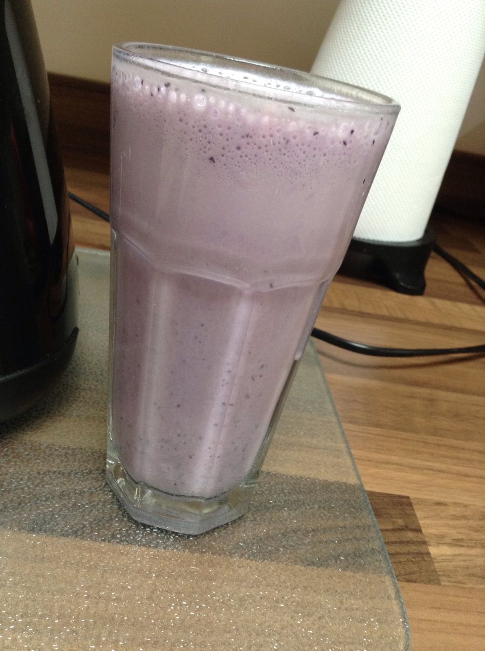 Your smoothie should look something like this once it is done. This smoothie isn't just good looking it tastes and smells amazing.