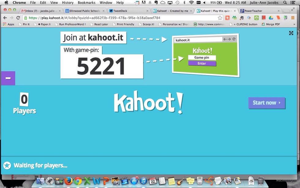 Your students will see this screen, and will know which number to enter. They need to go to kahoot.it. No other log in or information is required.
