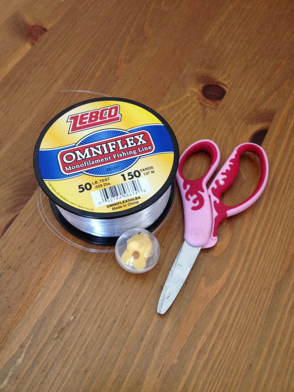 Your supplies ( fishing line is what we used instead of string.)