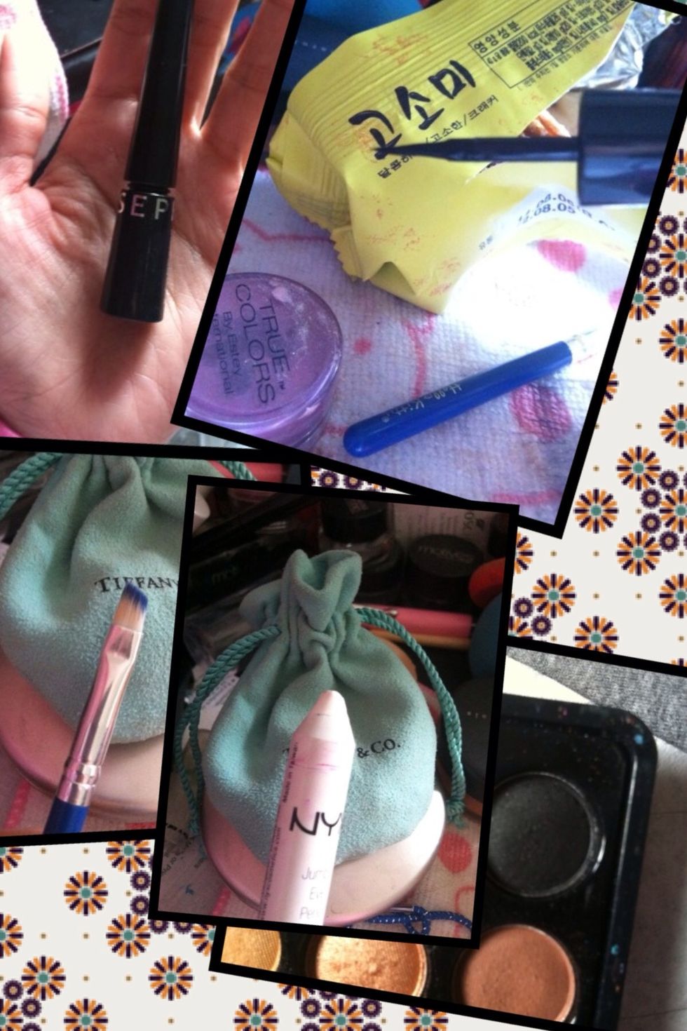 Your supplies mainly- a black pen liquid liner preferably with a soft flexible tip. The rest of the supplies are optional.