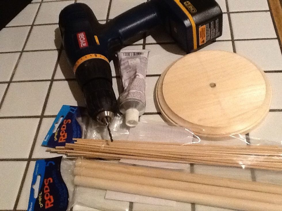 Your supplies. My husbands power drill which I use when he's not home makes it a lot easier.