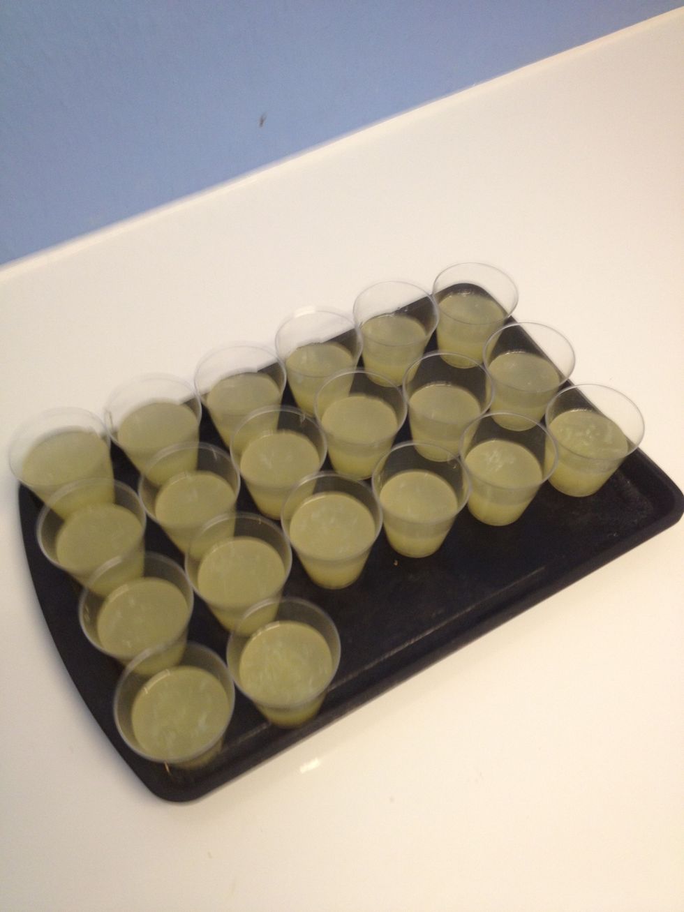 Your tequila and lime jelly shot are now ready for the fridge.