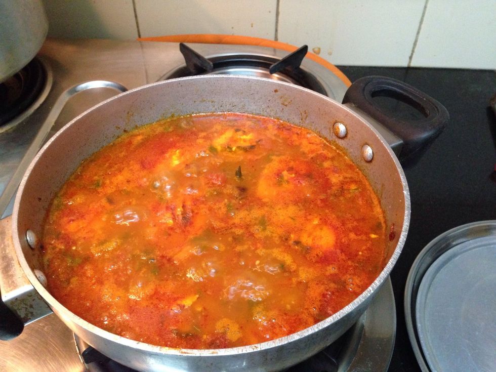 Your tomato and egg curry is ready.