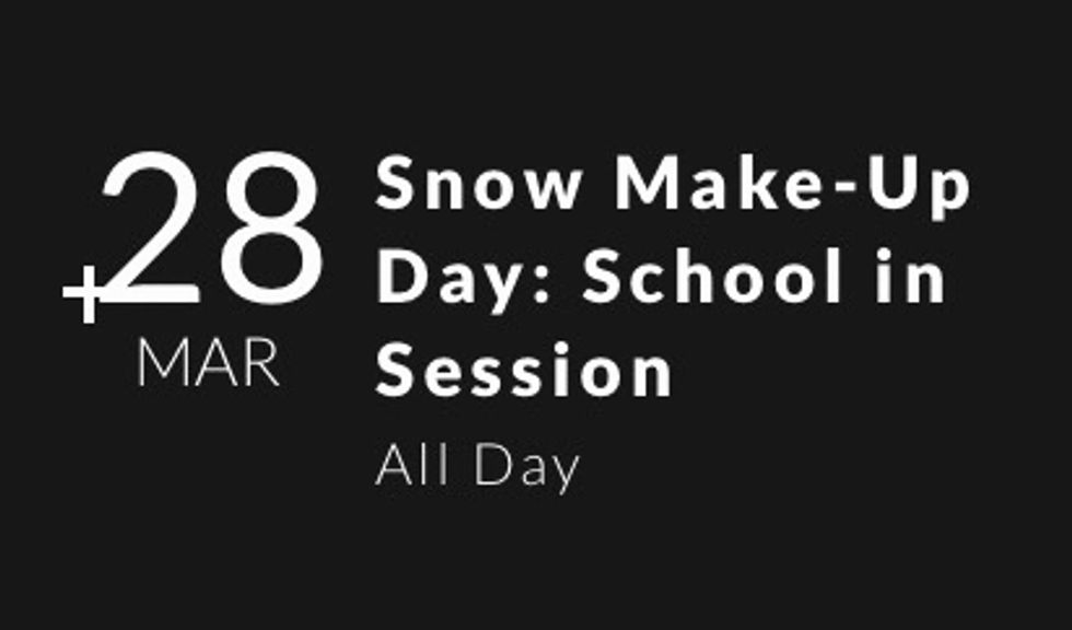 Yuck! Another makeup day! This time it's March 28!