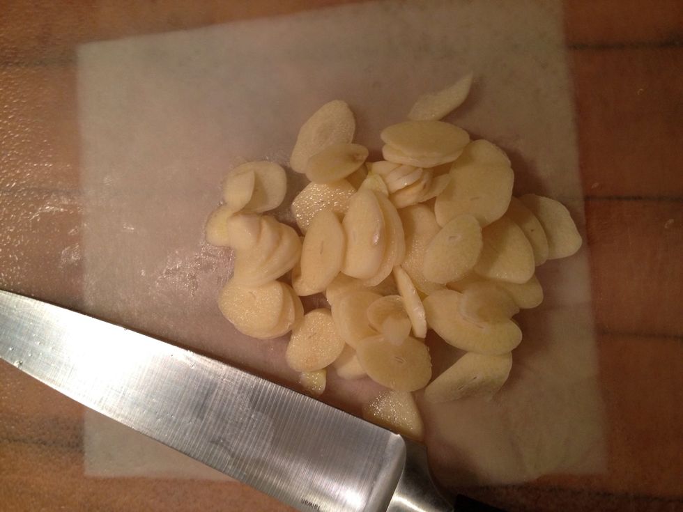 Yum! Garlic!!!!  Mincing the garlic is also okay.
