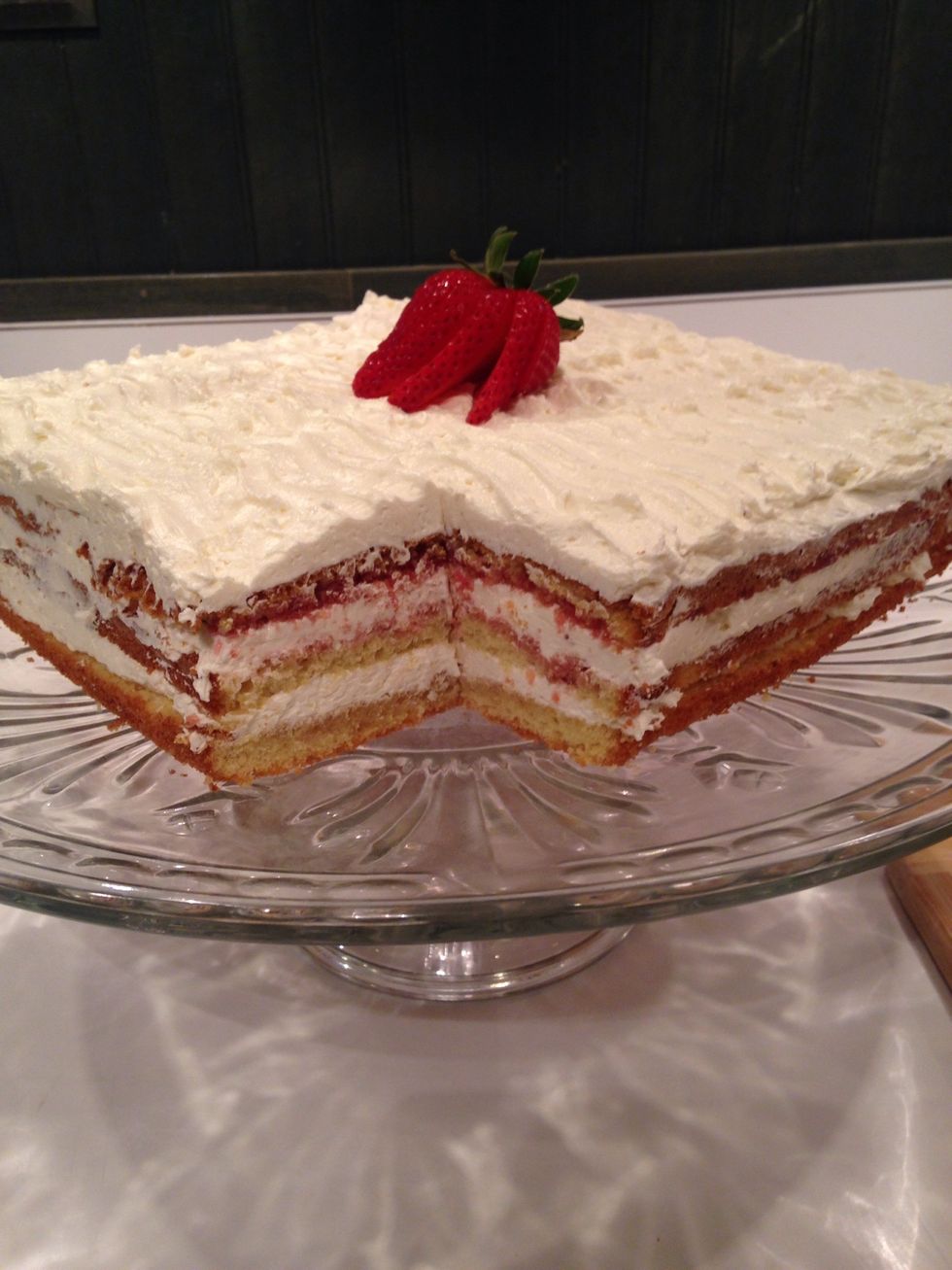 Yum! Visible distinct layers! Mine was super sweet with the Italian Meringue Buttercream.