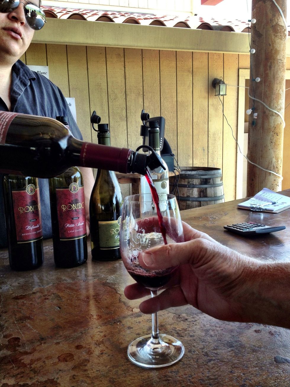 Yum! We also enjoyed free tacos to accompany the wine.