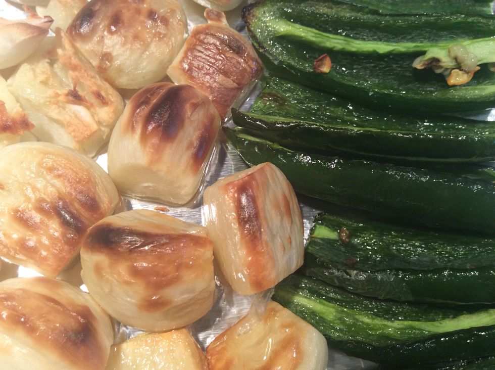 Yummy goodness! Time to pull these fellas out of the oven, set aside until tomatillos are finished.