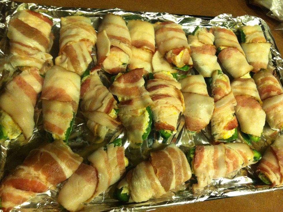 Yummy!! Ok PreHeat Oven @350 & cook for 15-25 or until bacon is golden Brown \u27a1