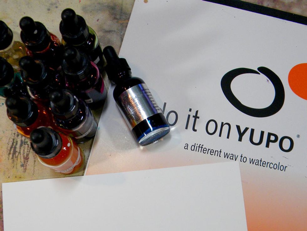 Yupo comes in a number of sizes. I had a small pad and a few pieces that I had cut up for another project. I started, not quite knowing what I was making, but with an open mind and ready to play.