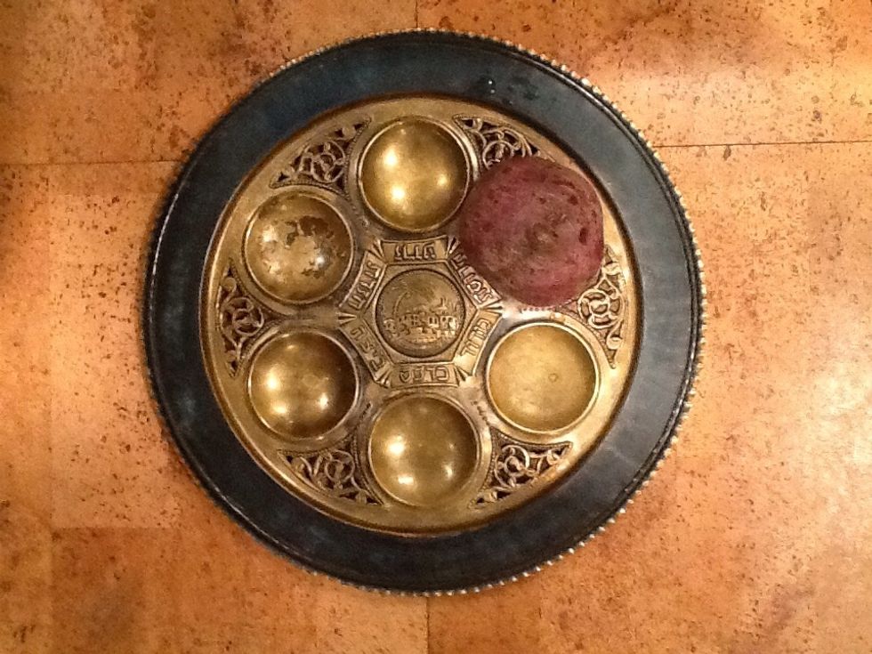 Z'roa for Vegetarians - a roasted beet is often used on the Seder plate for those who do not eat meat.