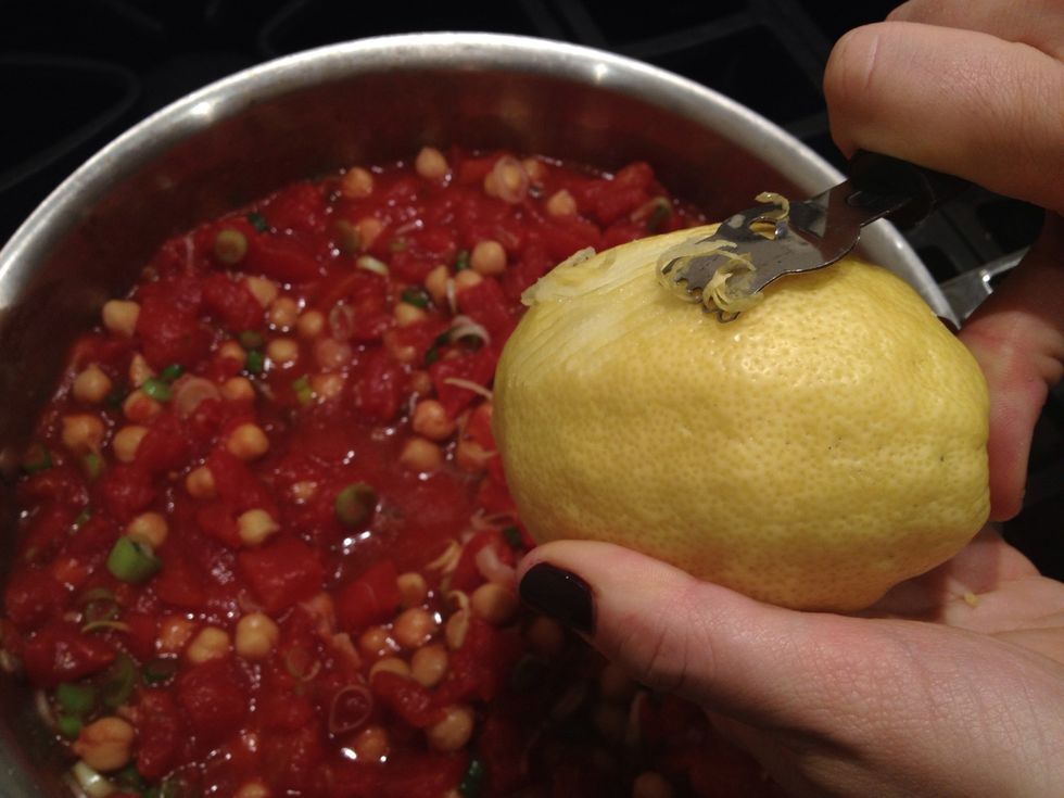 Zest a lemon and add.