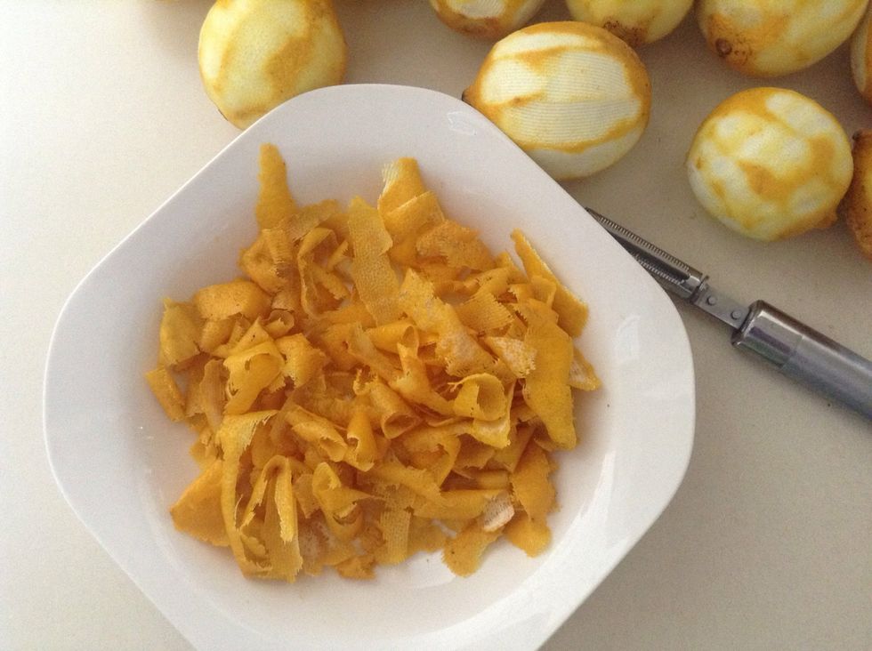 Zest all your lemons.