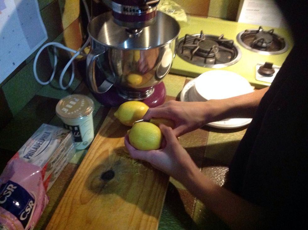 Zest and juice one lemon. Be careful not to harm yourself when grating or slicing lemons.