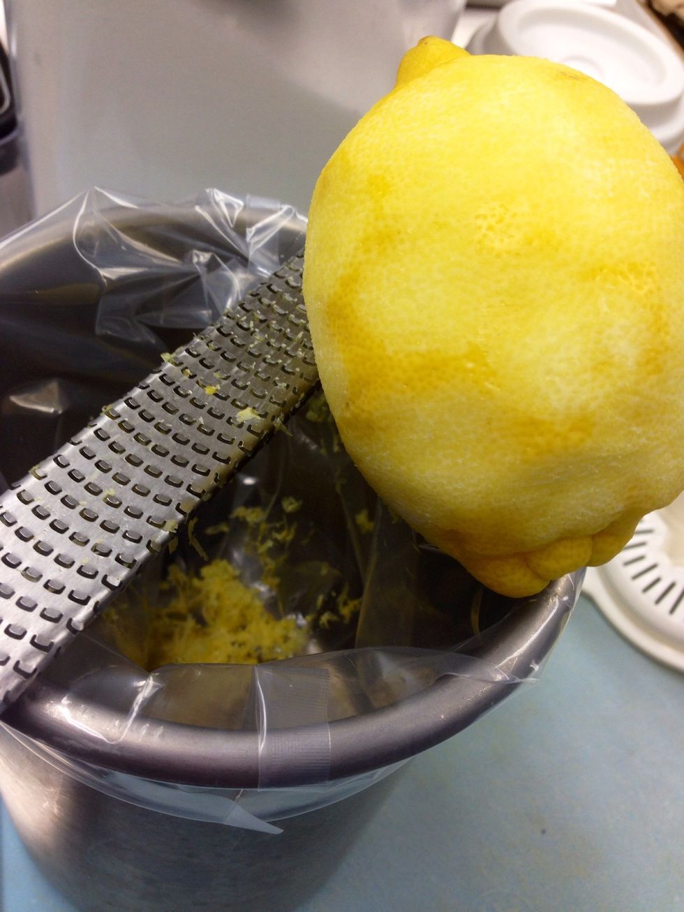 Zest lemons into sous vide pouch