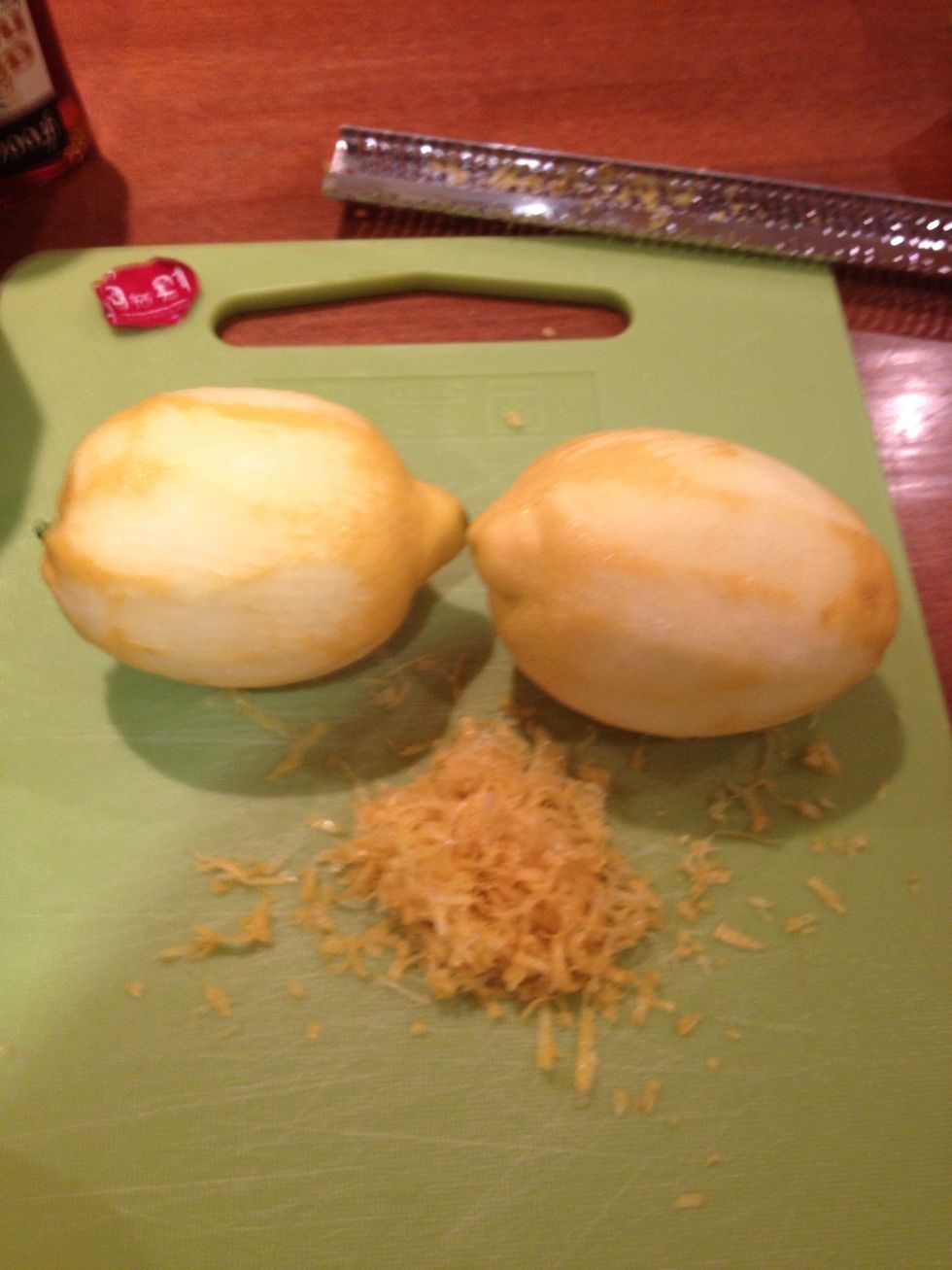 zest lemons! then juice one! should be enough for 1/4 cup!