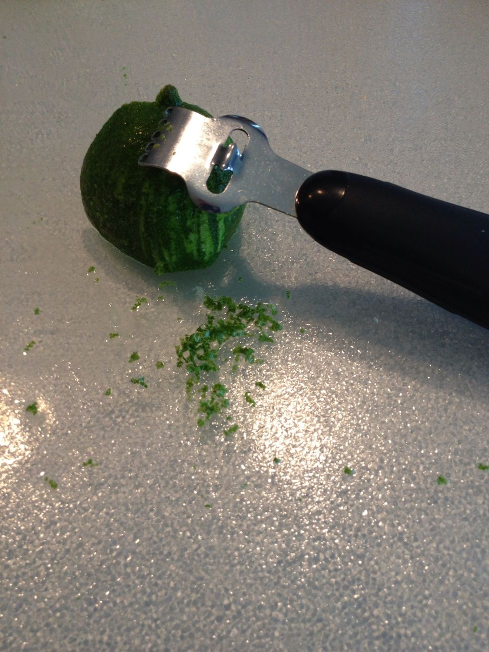 Zest lime. Add to oil mixture.