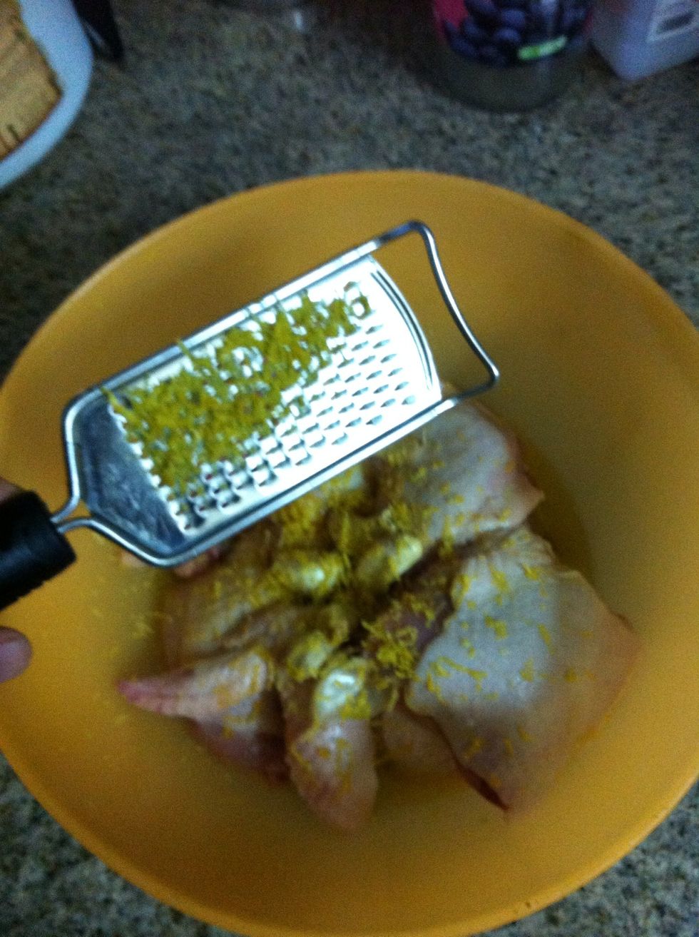 Zest the lemons over the chicken