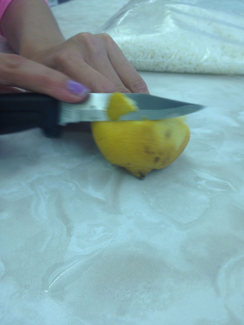 Zest your lemon and add 6 three inch strips